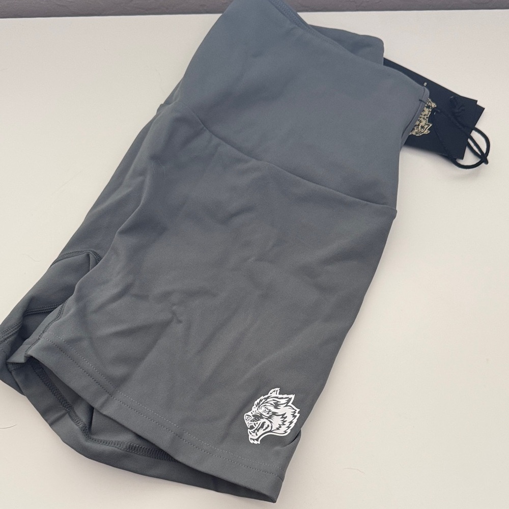 Darc Sport Gray Athletic Women’s Shorts with Wolf Logo